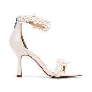 Lauren Lorraine Pearl-Embellished‎ Cream Heels